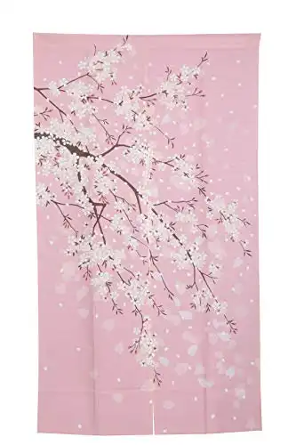 Cherry Blossom Japanese Noren Doorway Curtain
