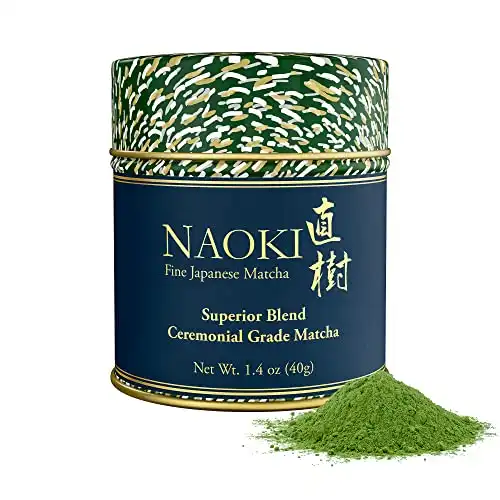 Naoki Matcha Superior Ceremonial Blend – Authentic Japanese First Harvest Ceremonial Grade Matcha Green Tea Powder from Uji, Kyoto (40g / 1.4oz)